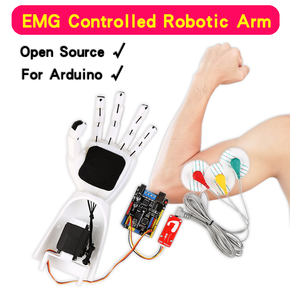 Science Project - 電気ロボットアームセンサー、筋肉信号センサー、arduinoプロジェクト、オープンソース実験室プロジェクト