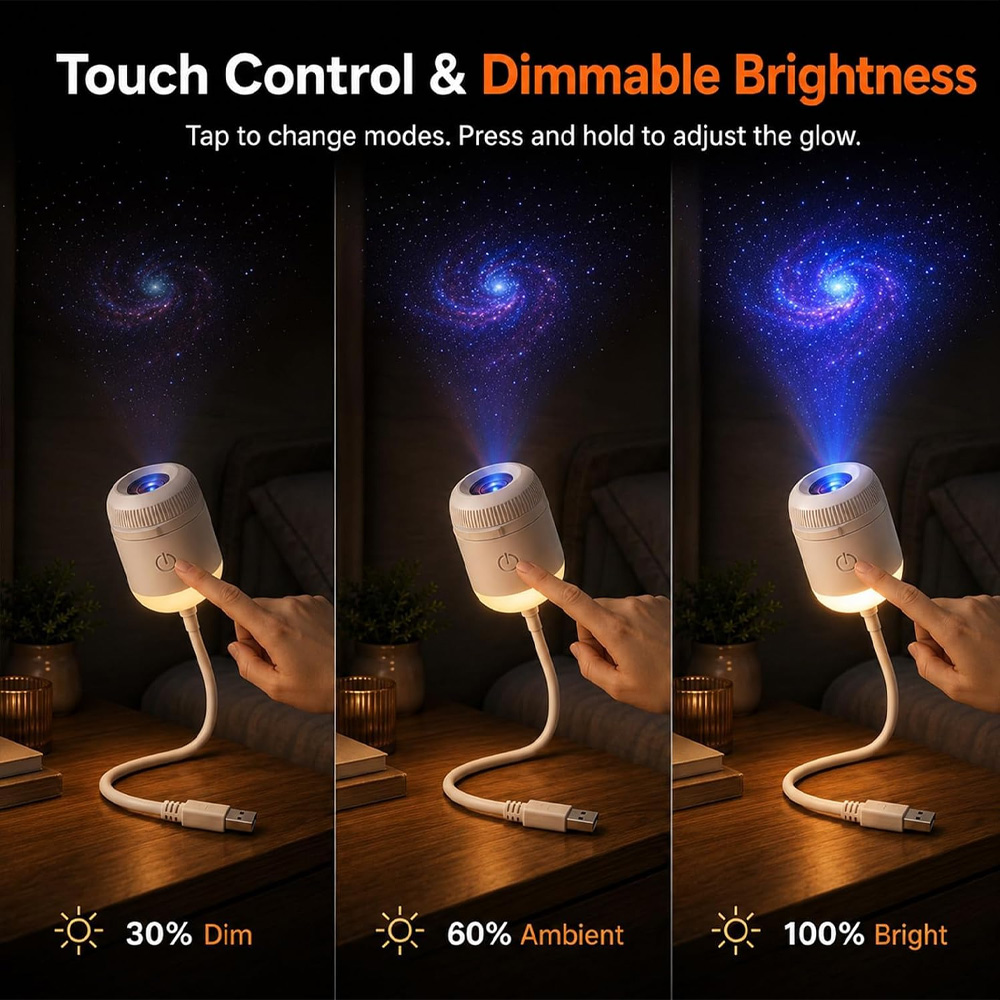 Planetarium Projector Home - 24スライド回転式ギャラクシースターリースカイプロジェクター ポータブル 車・家庭装飾 2-in-1 配線不要 LED雰囲気ランプ