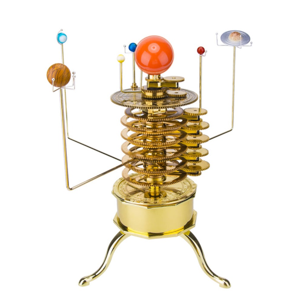 Solar System Orrery - 200ピース DIY 3Dメタルオーレリー太陽系惑星モデルキット 真鍮製天体装飾品 機械式手作りギフト 組み立てモデル