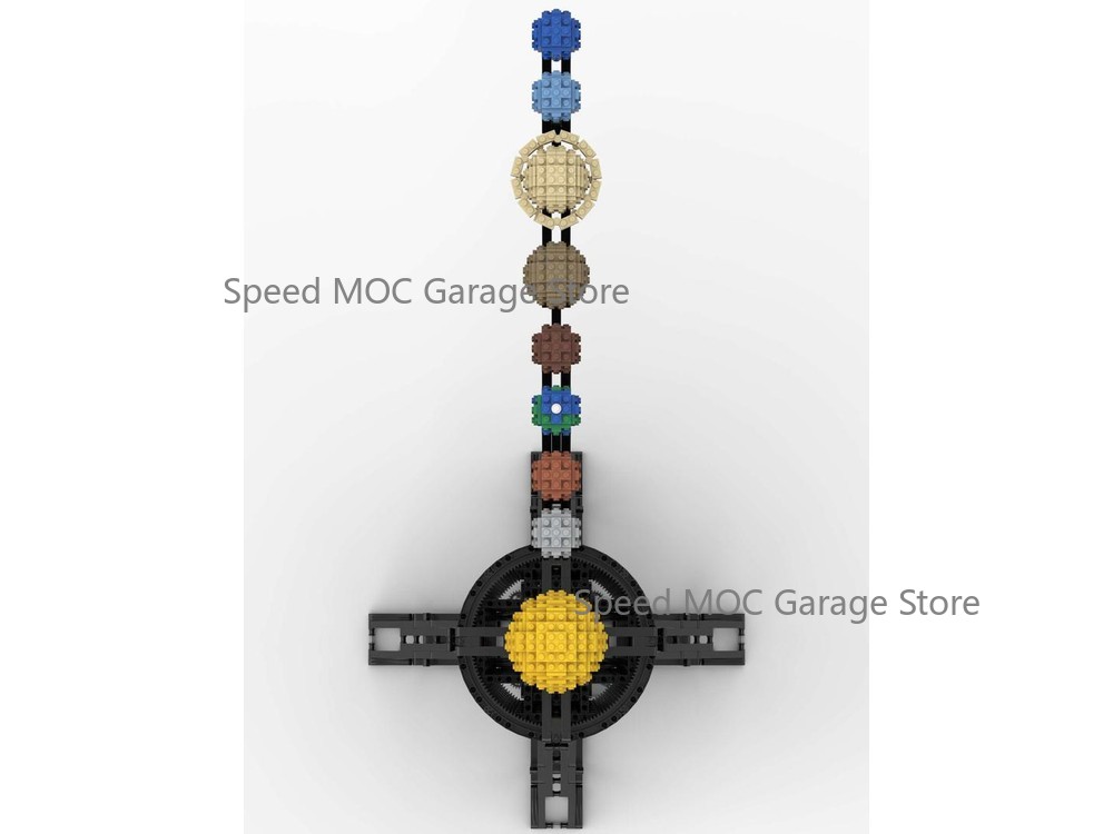 MOC-38774 機械式太陽系8惑星モデルブリックセット  - Solar System Orrery のレビューと価格