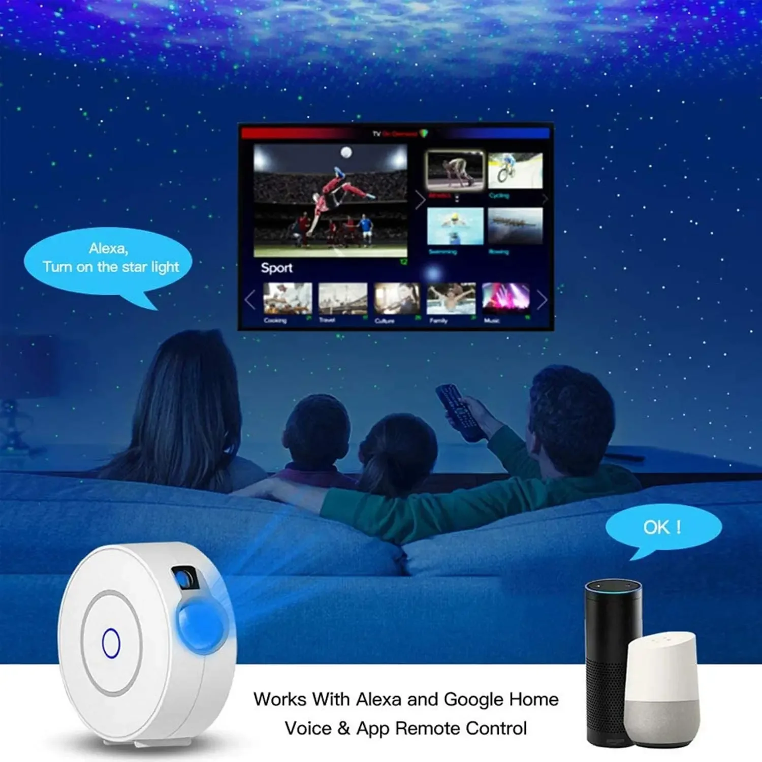 Tuya WiFi インテリジェントオーロラギャラクシー星空 - Planetarium Projector Home のレビューと価格