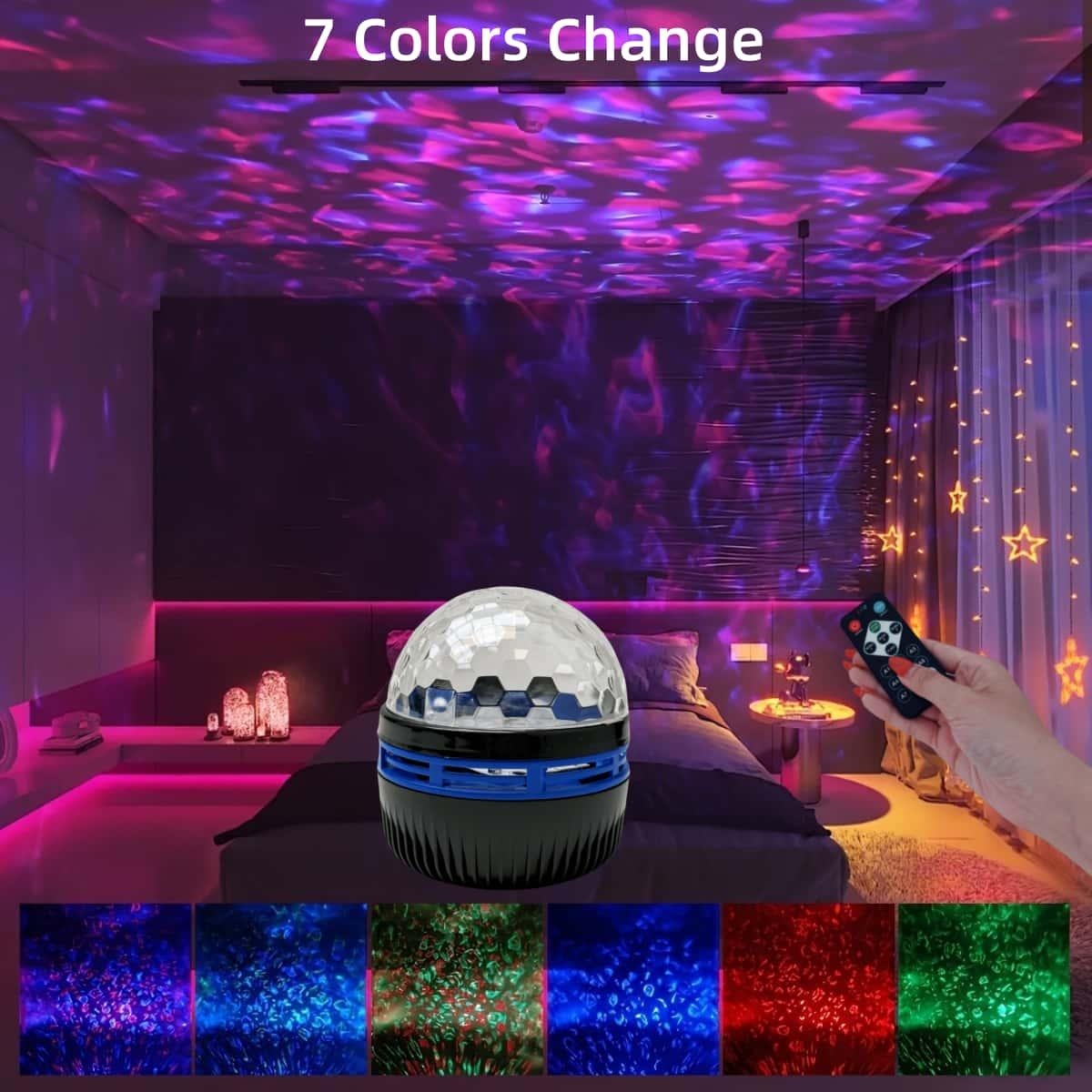 7モードRGB星空銀河オーシャンウェーブプロジェクターライト - Planetarium Projector Home のレビューと価格
