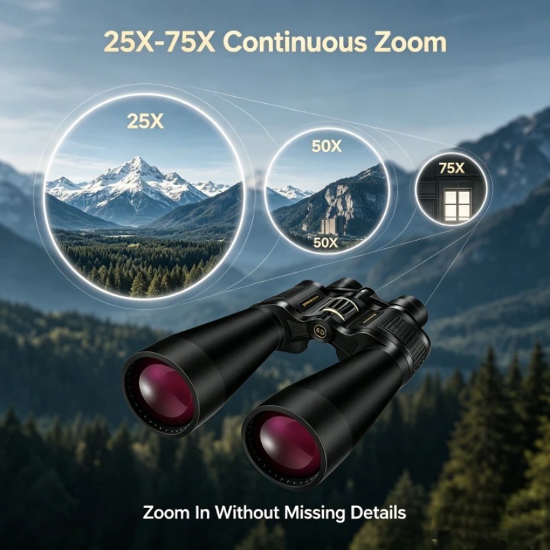 BORWOLF 25-75X70 大型対物レンズ双眼鏡、FM - National Geographic Telescope 70Mm のレビューと価格
