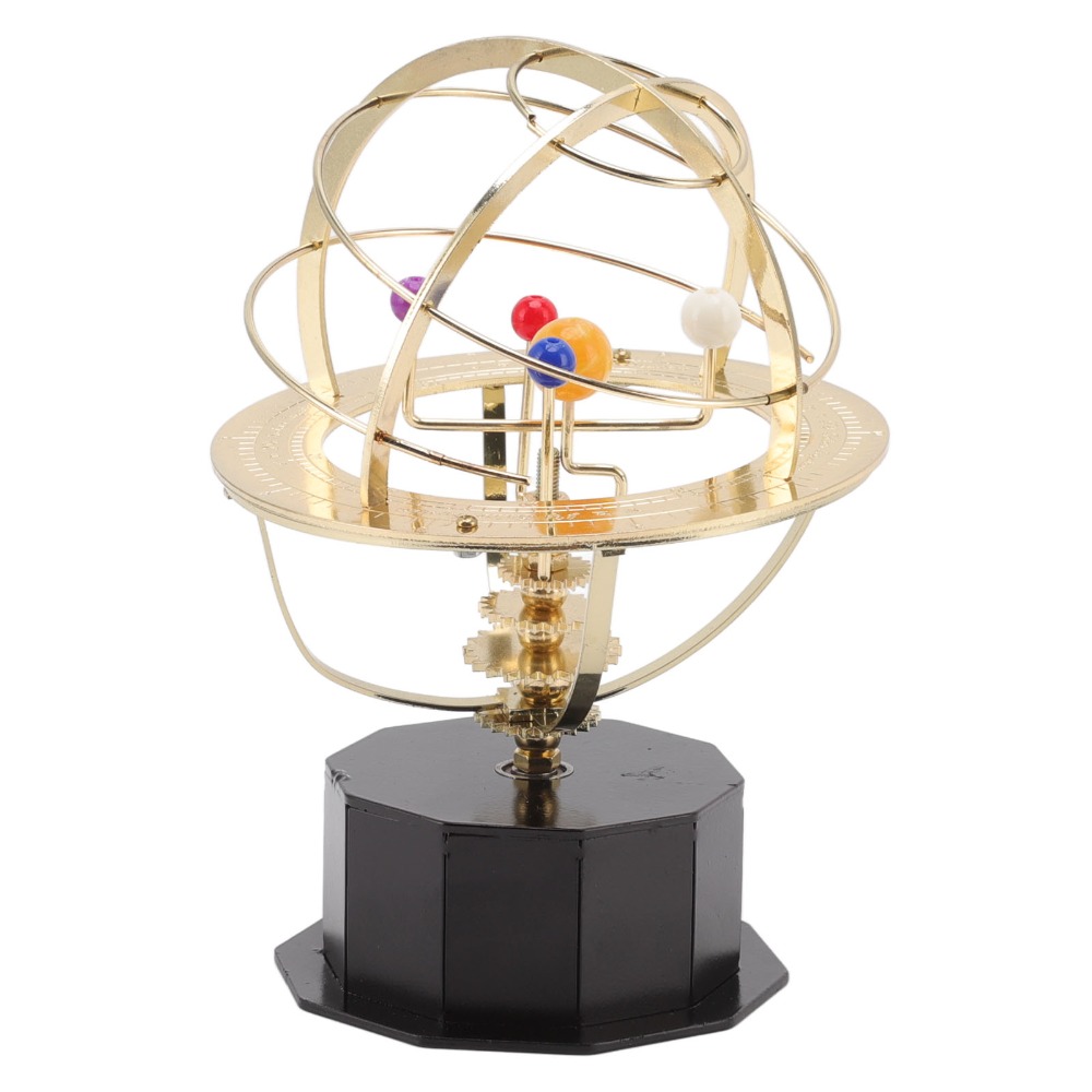 金色の鉄製太陽系模型 回転式 11x16cm 金属製太陽系模 - Solar System Orrery のレビューと価格