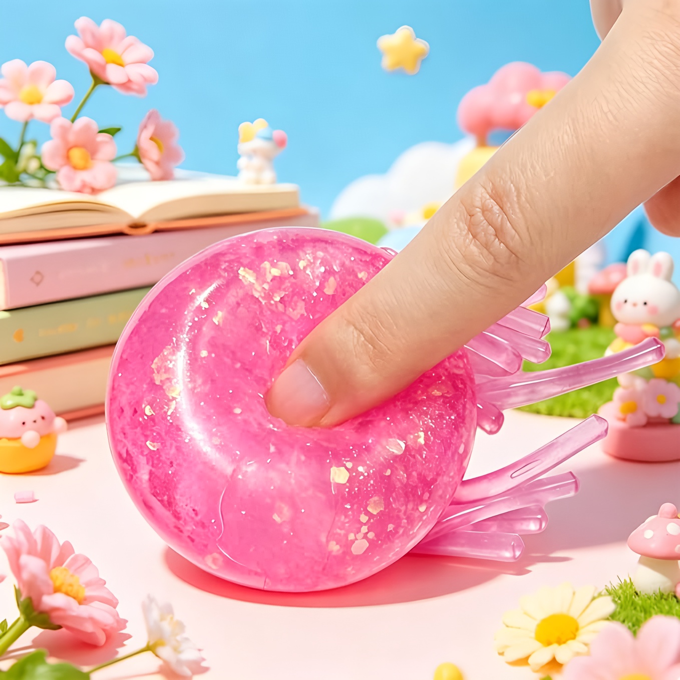 クラゲの形をした、弾力性のあるスクイーズおもちゃ。ゆっくりと - Crystal Growing Kit のレビューと価格