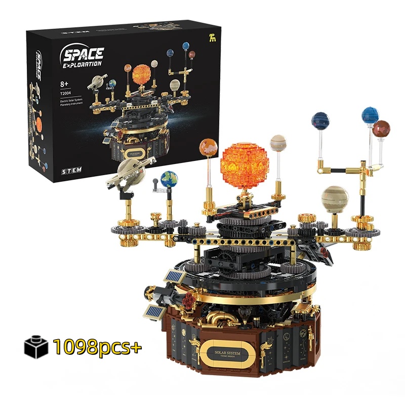 1098個のパーツで構成される太陽系模型組み立てキット。歯車 - Solar System Orrery のレビューと価格